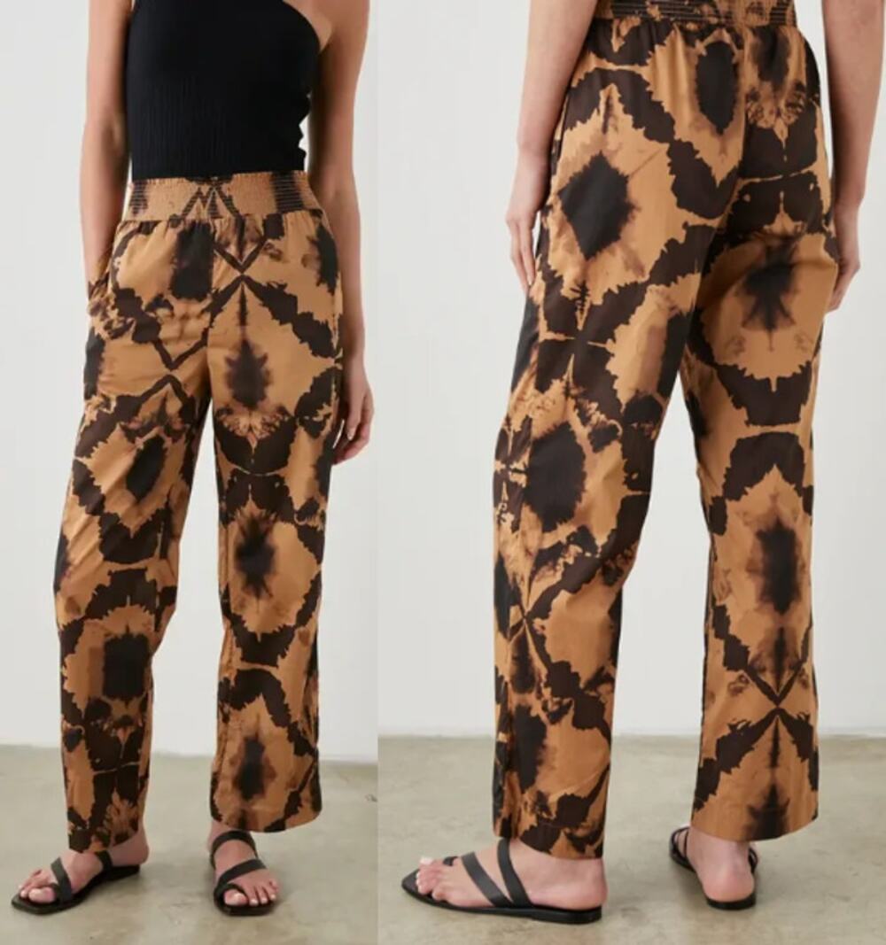 Rails Brendon Tigers Eye Print Wide Leg Pants Bronze Multi Size Small